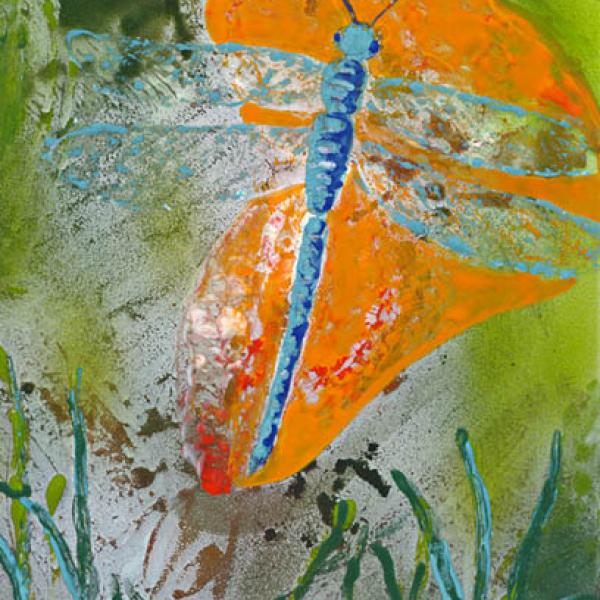 Dragonfly - Emaljmålning 25 x 30 cm